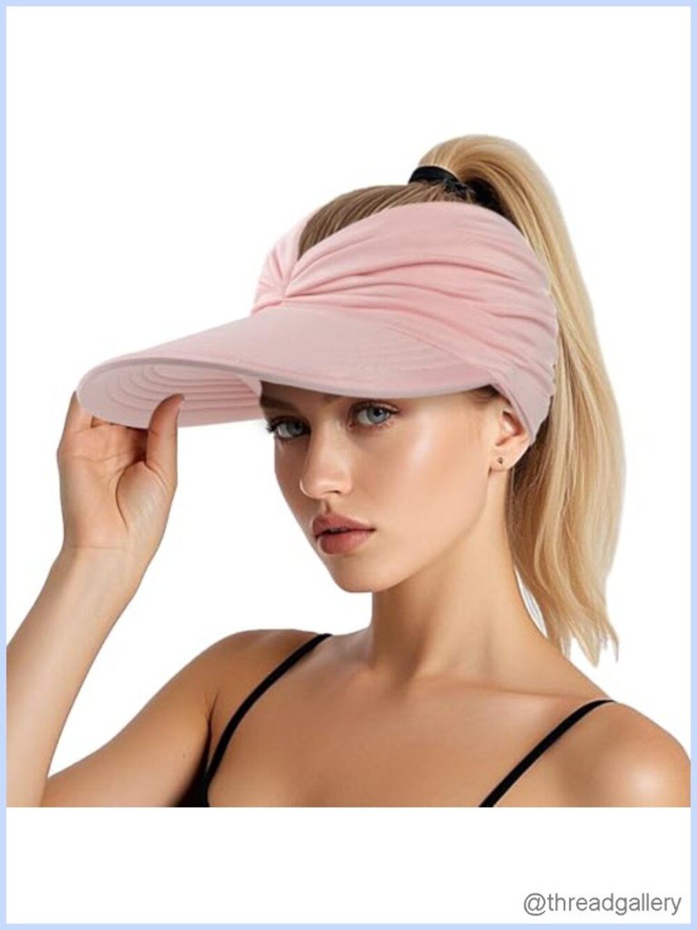 UPF50+ Wide Brim Sun Visor Hat for Women, Foldable UV Protection